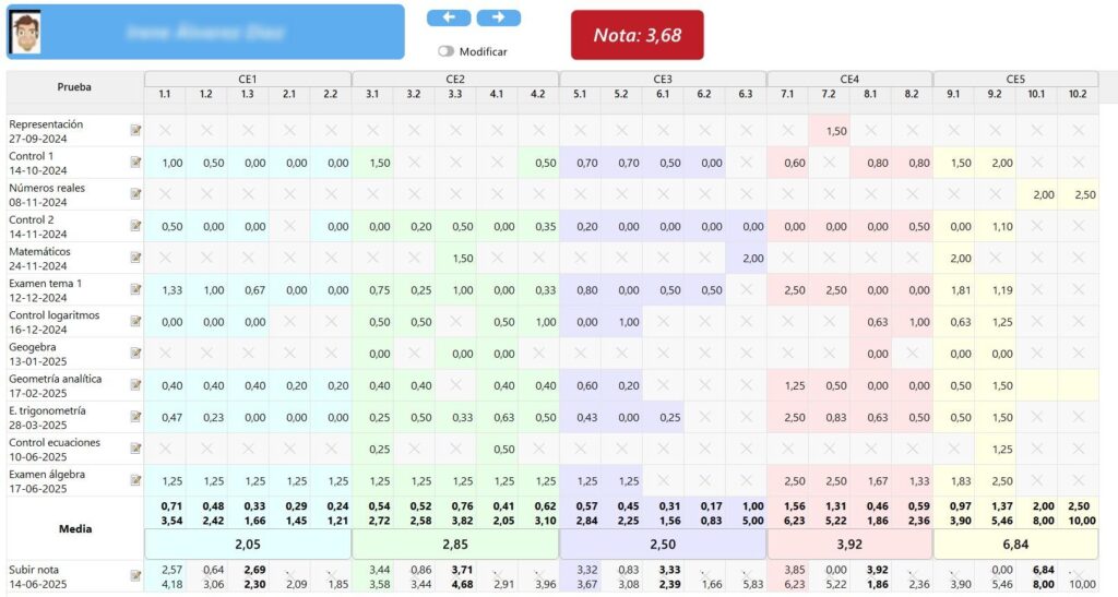 Profesor software screenshot